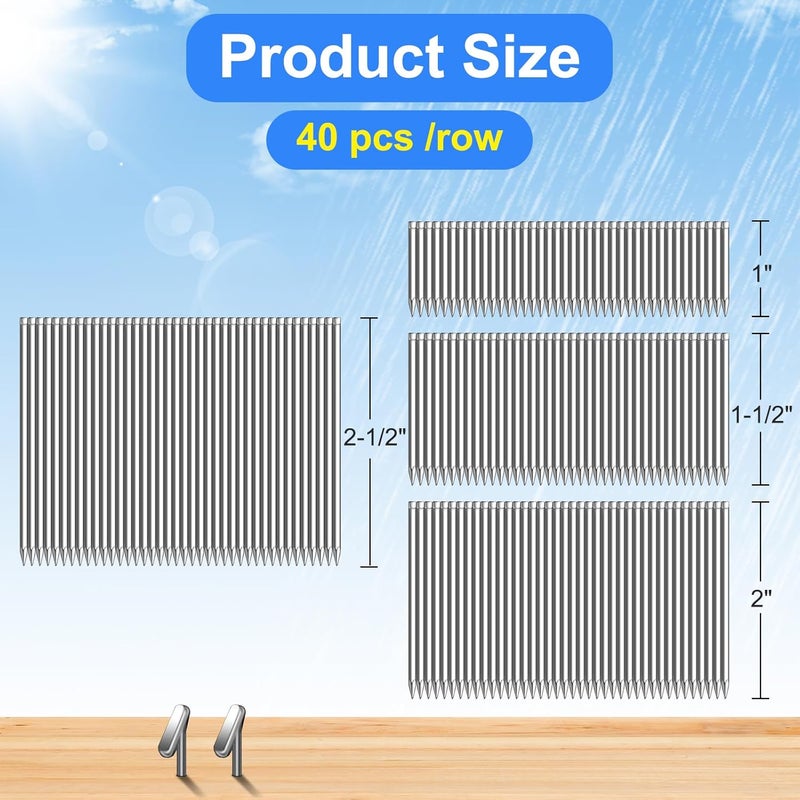 SimCos 14 Gauge Concrete T Nails (1",1-1/2",2",2-1/2 inch) 960 pcs 14 GA Concrete Nail Gun Nails Assorted and Galvanized Concrete Finish Nails for Pneumatic Concrete Nailer - Image 2